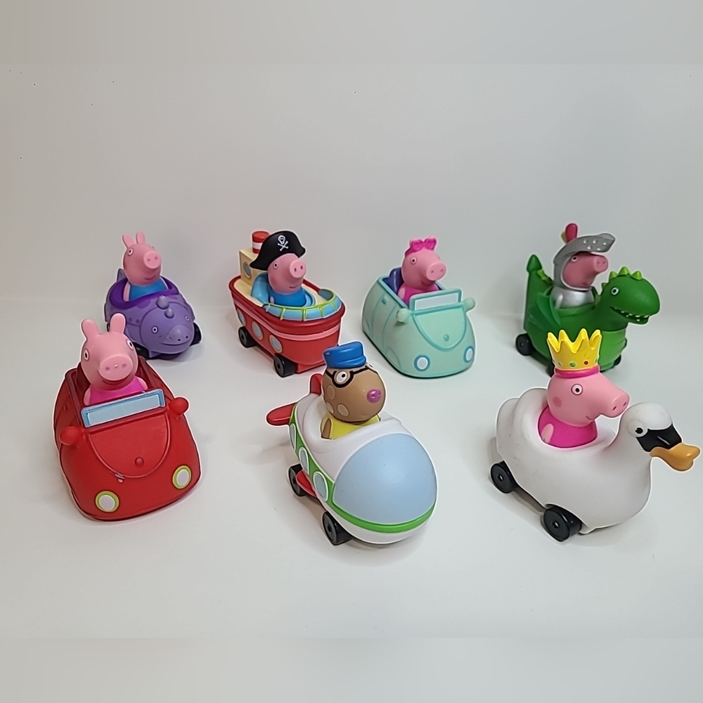 Peppa Pig Free Wheelin Friends Jazwares Set of 7 Toy Cars